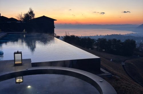 インターコンチネンタル別府 部インフィニティプールらの朝の眺め