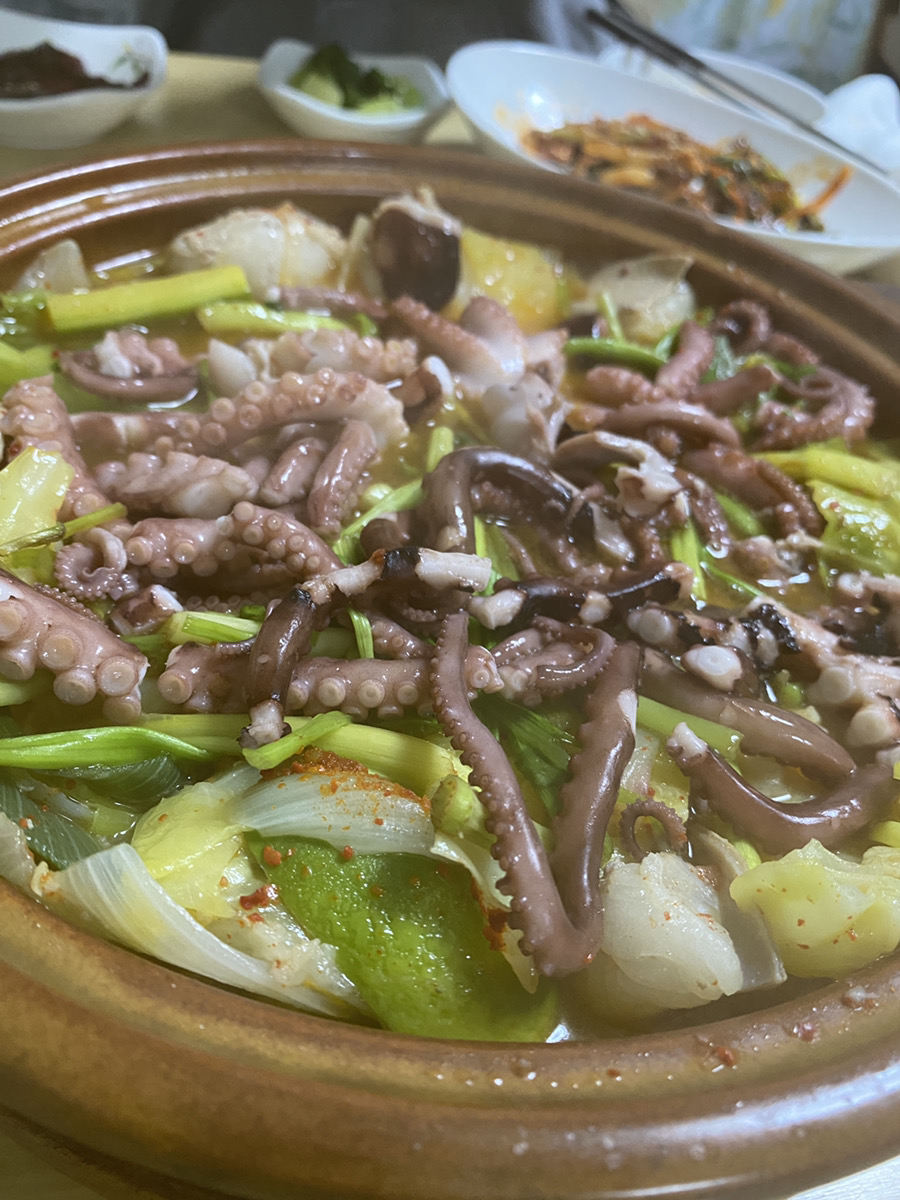 尼崎 立花の韓国料理 釜山 ナッコプセ（タコとホルモンの鍋）