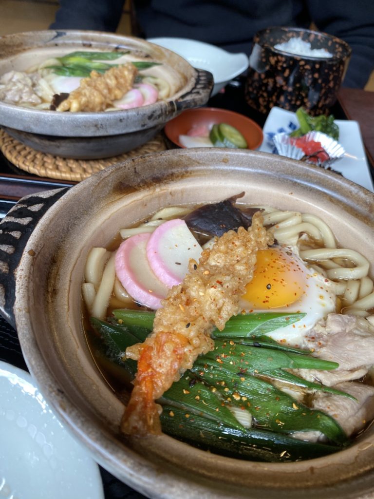 京都 不動温泉 なべ焼きうどん