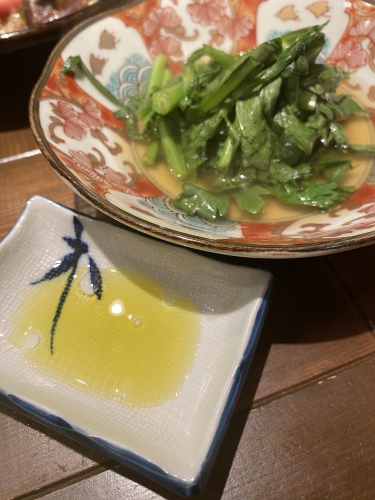 天下茶屋 おでん まる米 春菊
