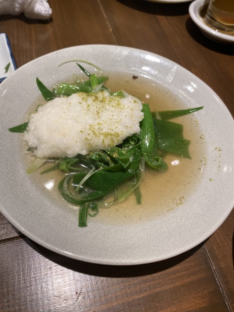 天下茶屋 おでん まる米 青ネギとろろ