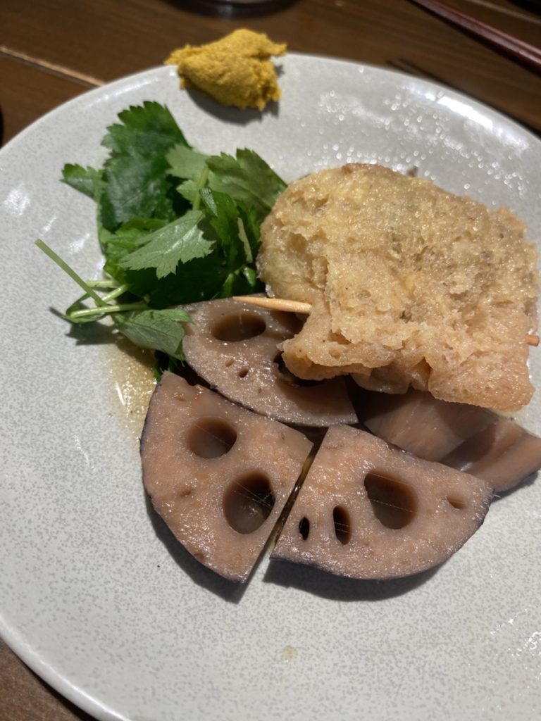 天下茶屋 おでん まる米 蓮根とネギ袋