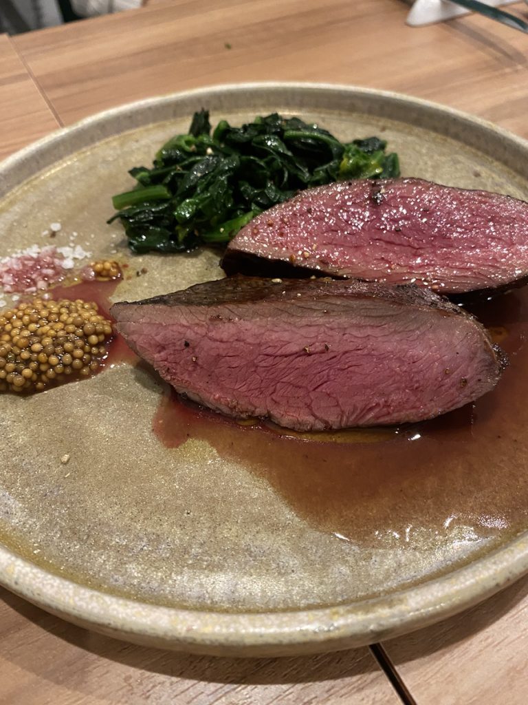 天神橋筋六丁目の路地裏イタリアンPotalaさん 炭焼き 若狭の鹿肉