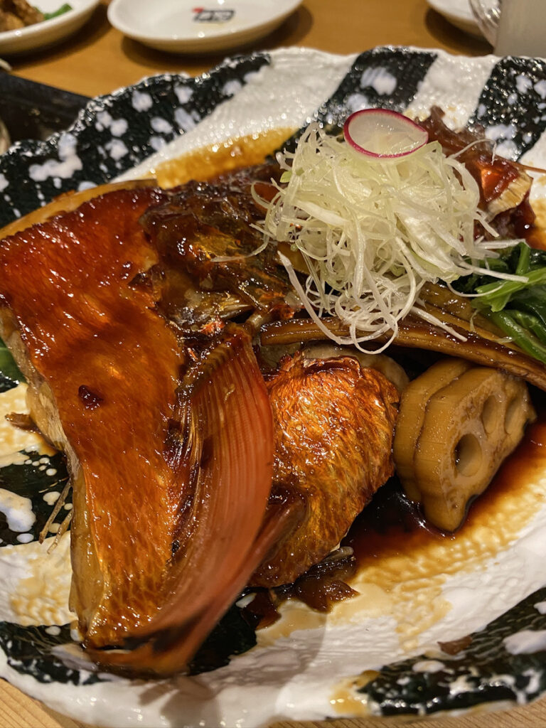 博多漁家 磯貝 金目鯛の煮付け