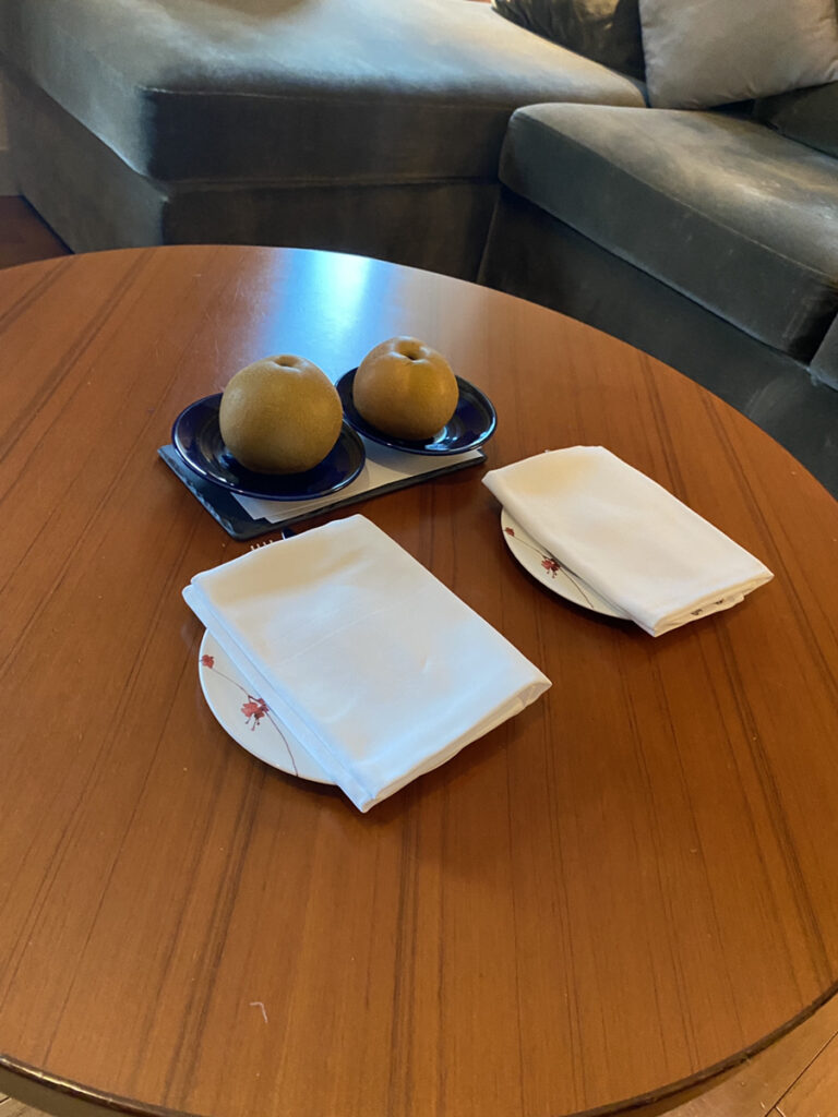 ウェルカムフルーツは梨