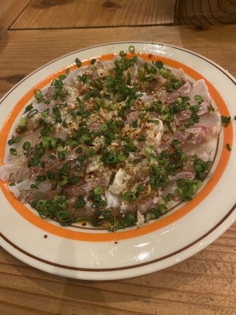 真鯛の刺身 葱油醤油