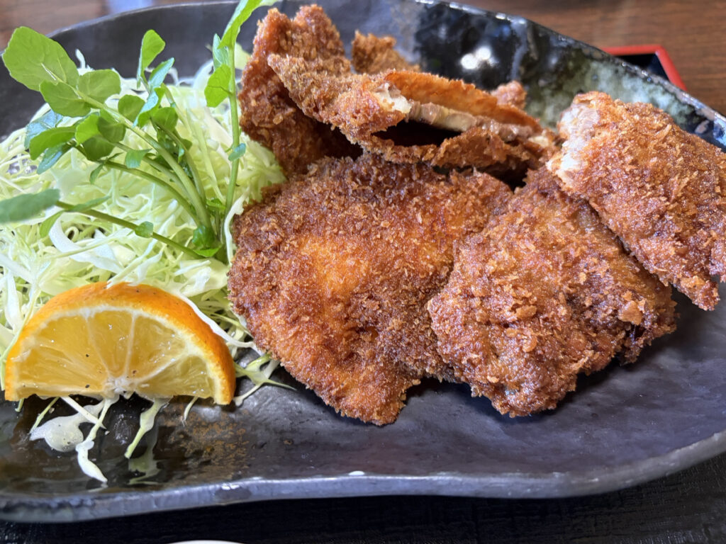 チョウザメフライどアップ