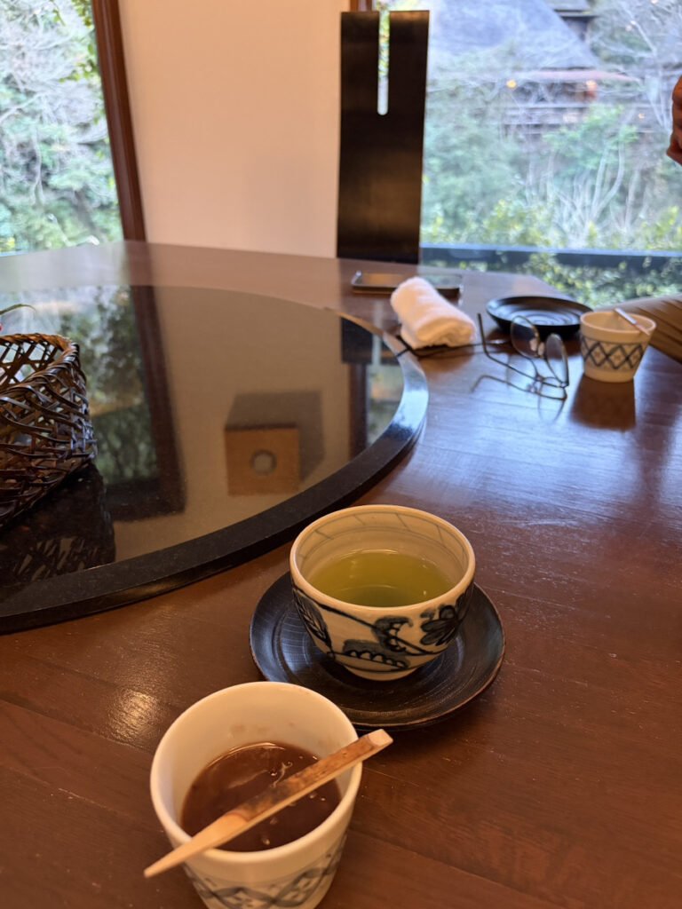 知覧茶と小さなぜんざいでほっこり