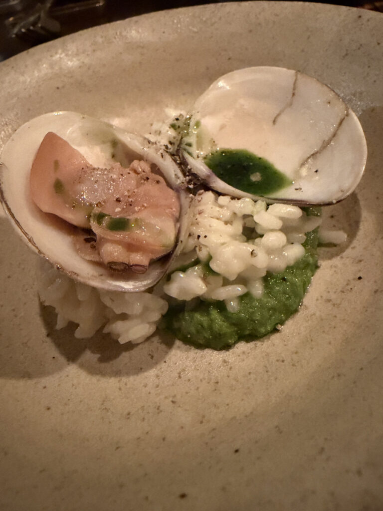 蛤 リゾット 菜の花ソース（1850円）