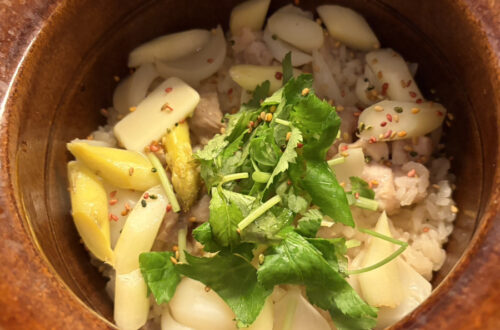 百合根とアスパラのごはん