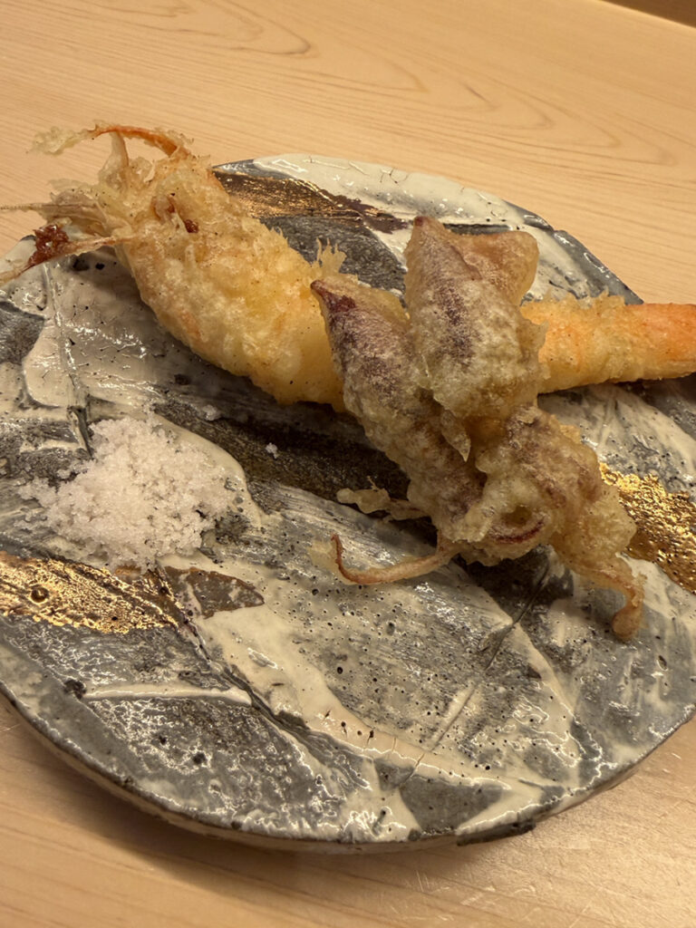 甘エビとホタルイカの天ぷら