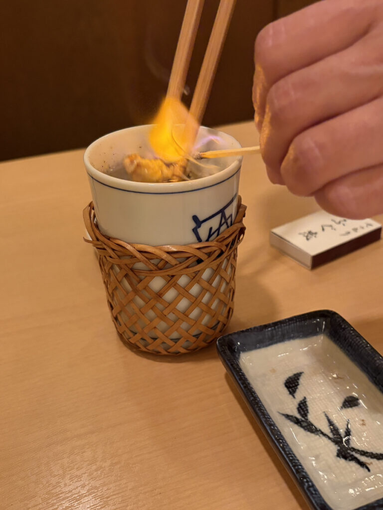 ふぐヒレ酒ファイアー